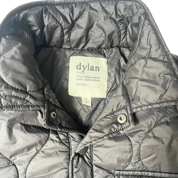 Dylan Women’s XL Black Quilted Nylon Jacket Snap Front Lightweight Chic - Picture 3 of 8